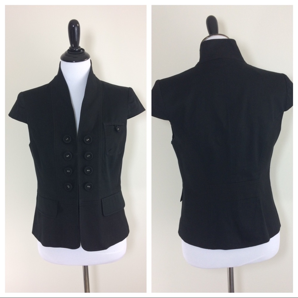MAGASCHONI Womens Black Short Sleeve  Style Sz 8